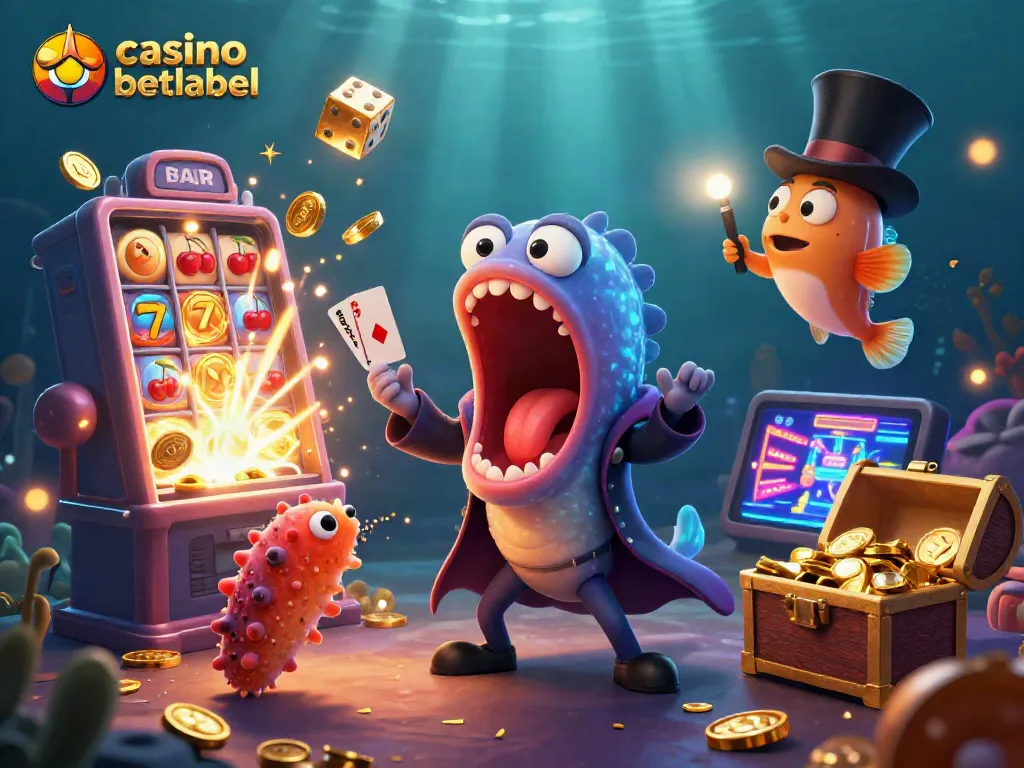 Engage in thrilling gameplay with casino betlabel, featuring 3D vibrant slot machines and animated ocean creatures.